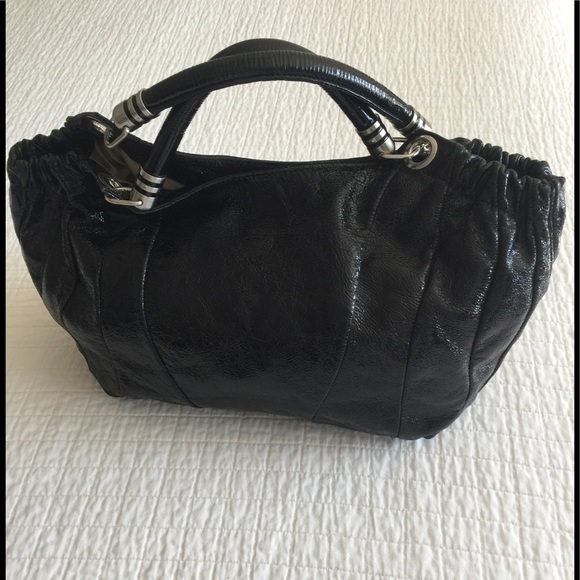 Stuart Weitzman Handbags - EUC Stuart Weitzman black hobo distressed patent leather satchel